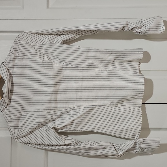 bebe Striped Button-Down Blouse | Women’s Medium - Picture 4 of 4